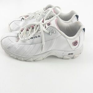 WOMEN'S K-SWISS ST329 COMFORT SNEAKERS WHITE AND PINK SIZE 7.5